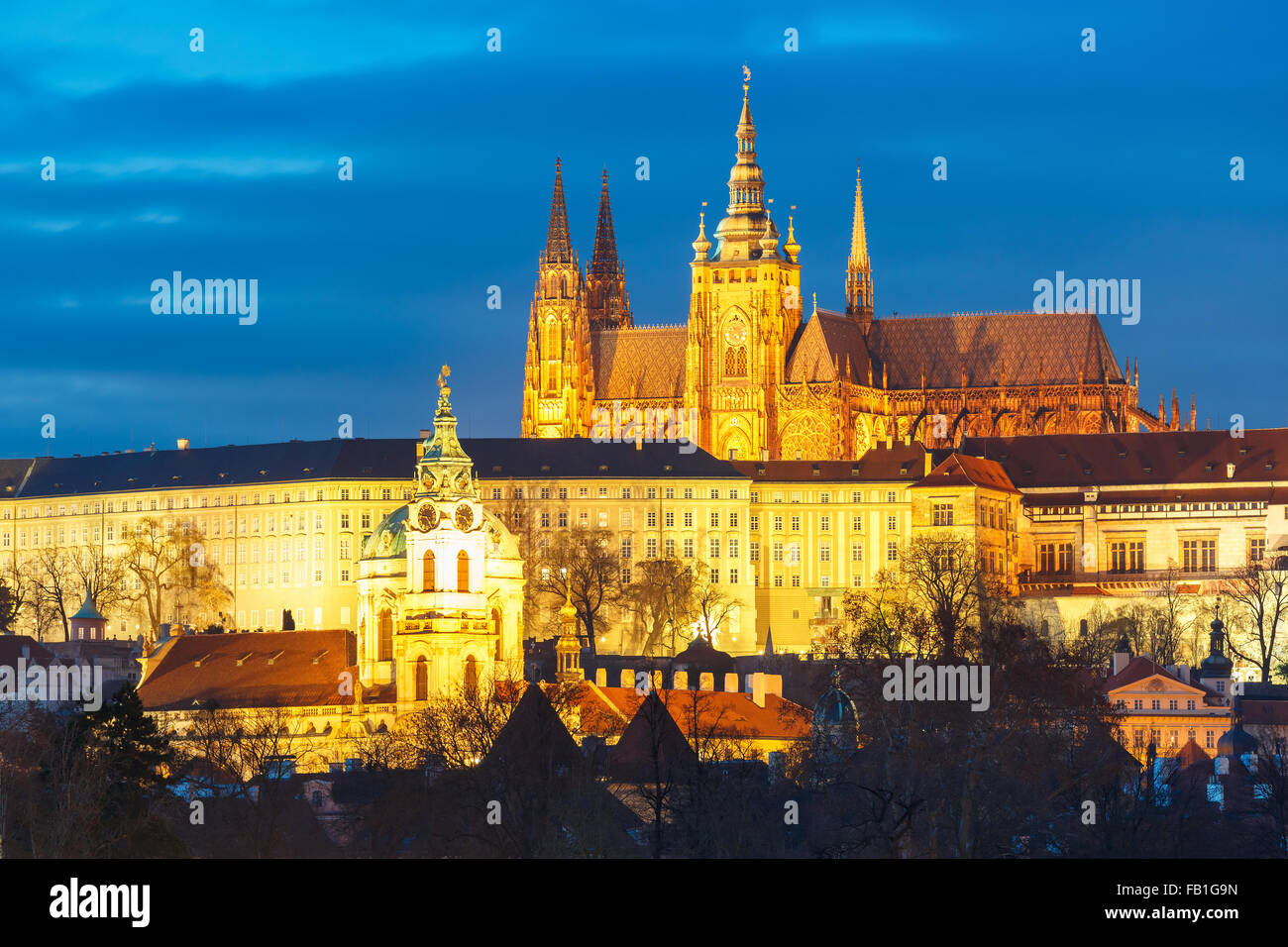 Il Castello di Praga e Mala Strana, Repubblica Ceca Foto Stock