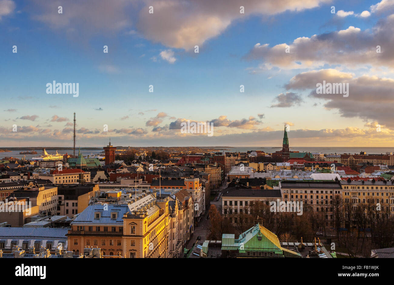 Vista aerea di Helsinki, capitale della Finlandia Foto Stock