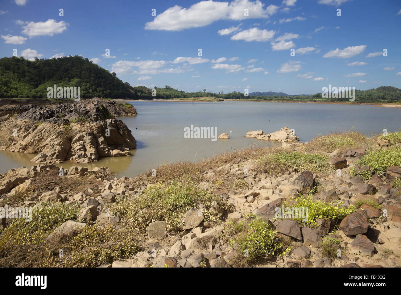 Il fiume Mekong in esecuzione tra Tailandia e Laos Foto Stock