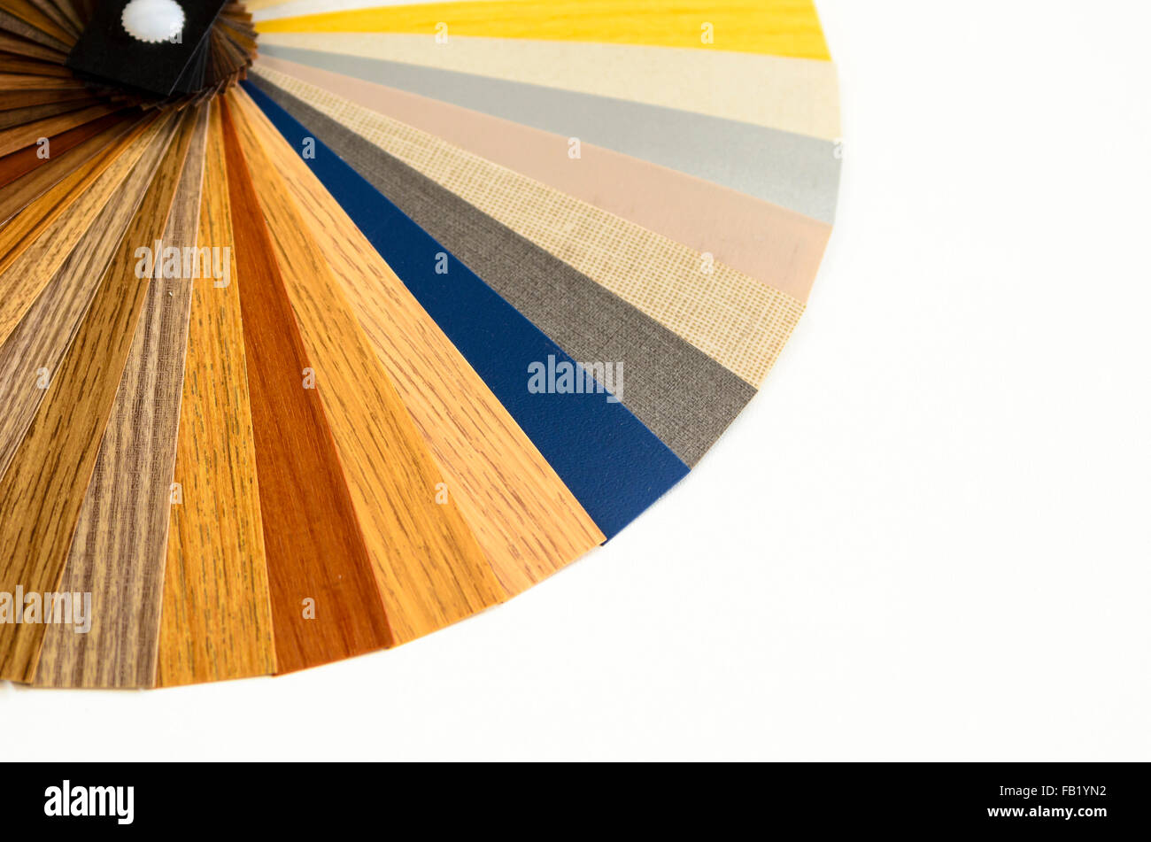 Interior design.decorativi in legno guida alla tavolozza. Foto Stock