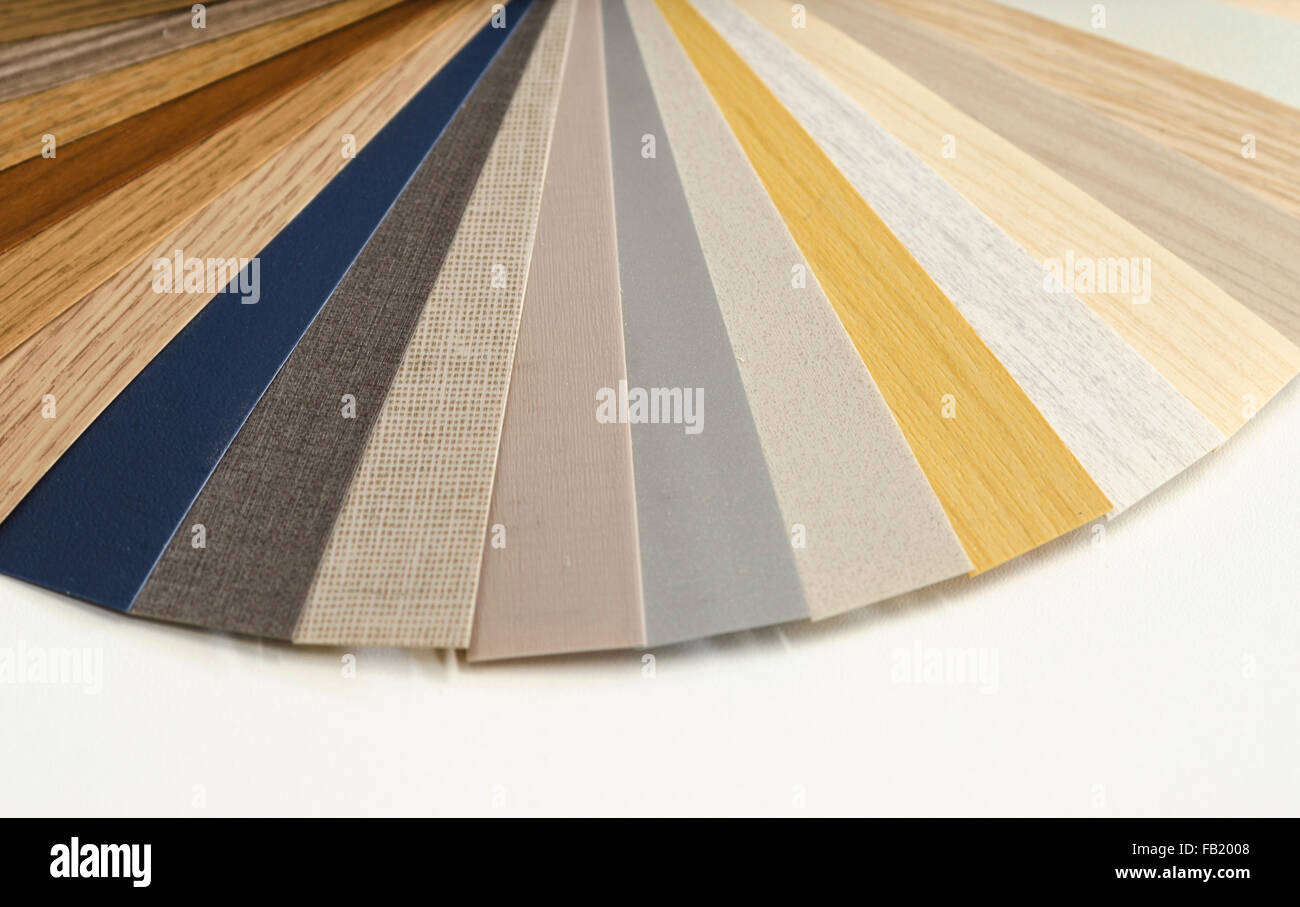 Interior design.decorativi in legno guida alla tavolozza. Foto Stock