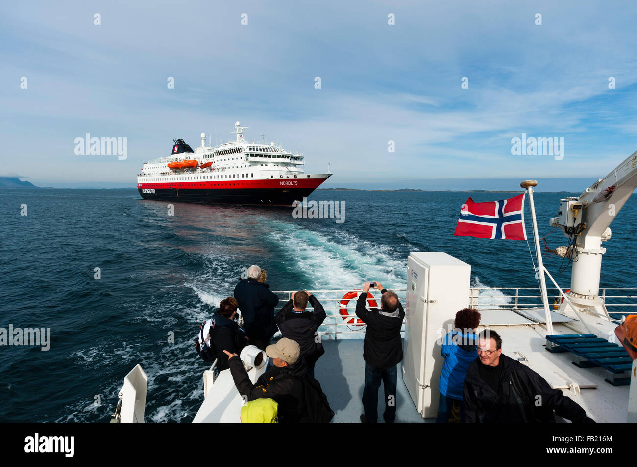 Hurtigruten, ms nordlys nave da crociera, Norvegia Foto Stock