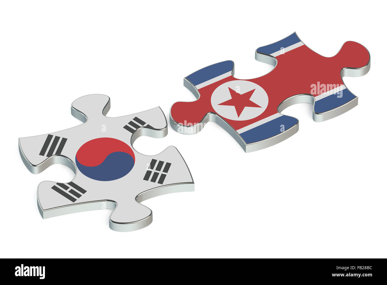 La Corea del Nord e Corea del Sud il concetto di conflitto Foto Stock