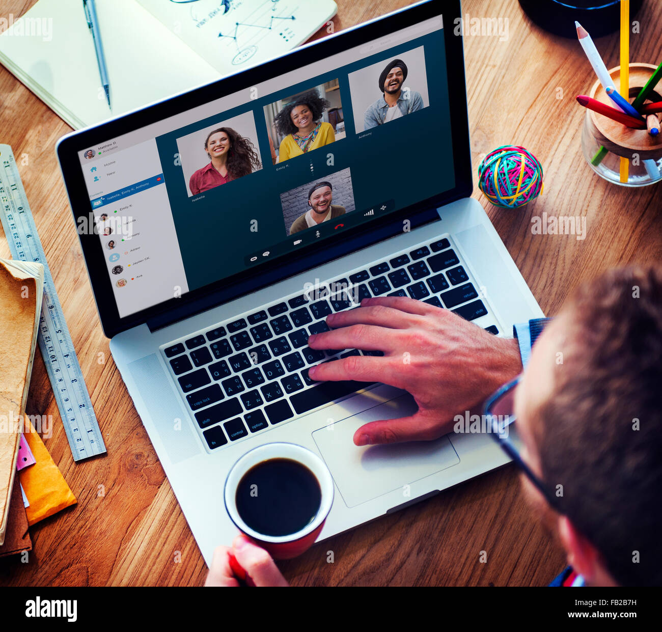 Chiamate video Facetime in chat concetto di comunicazione Foto Stock