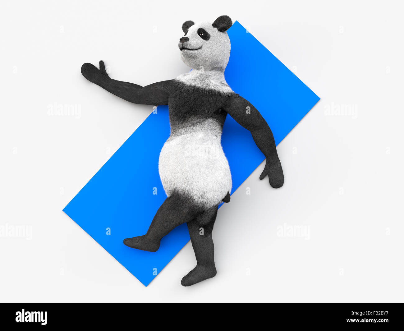 Carattere animale personaggio panda fare yoga Foto Stock