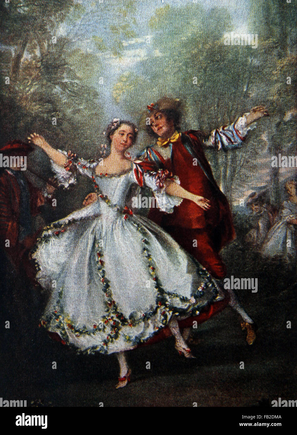 Estratto da Nicholas Lancret La Camargo Dancing circa 1730 Foto Stock
