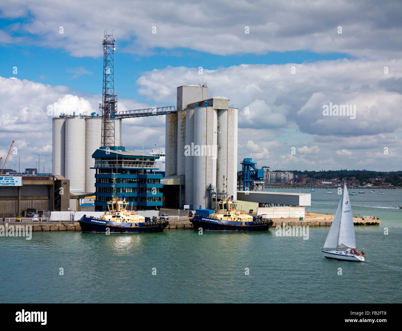Il Porto di Southampton un passeggero e la porta di carico si trova nella parte centrale della costa sud dell'Inghilterra in Hampshire REGNO UNITO Foto Stock