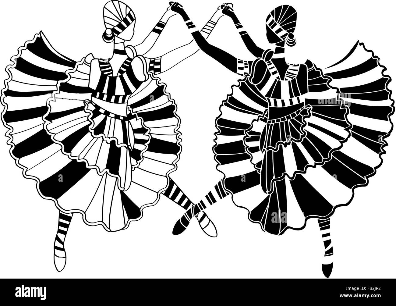 Pattern; african; Africa; cultura; tradizionale; indigeni grazia;;; danza movimento; costumi; umani; donne; nero; persone; l'arredamento Illustrazione Vettoriale