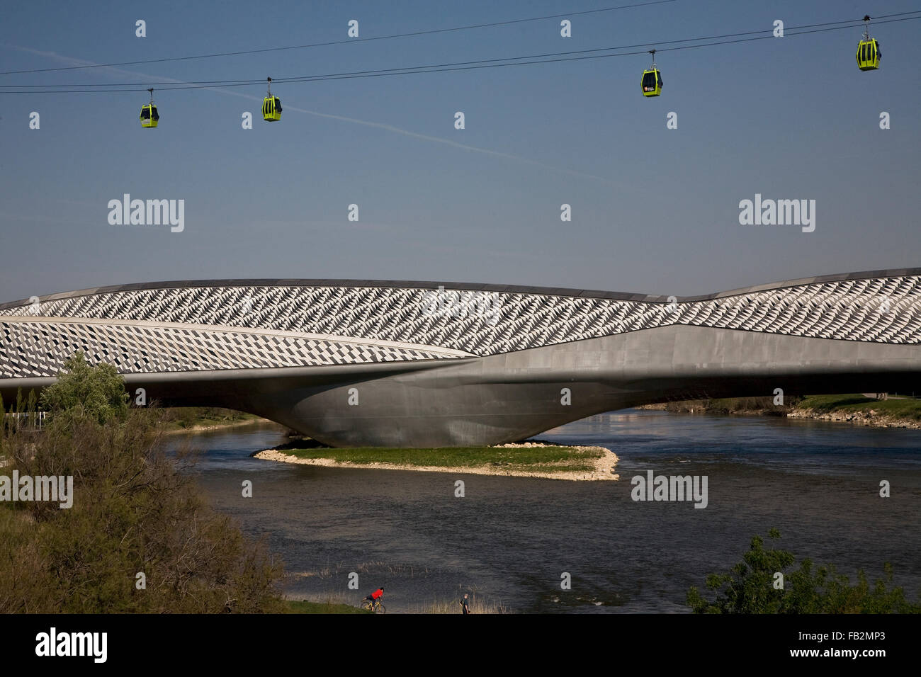 Saragozza, Brücken-Pavillon (Pabellón Puente) Foto Stock