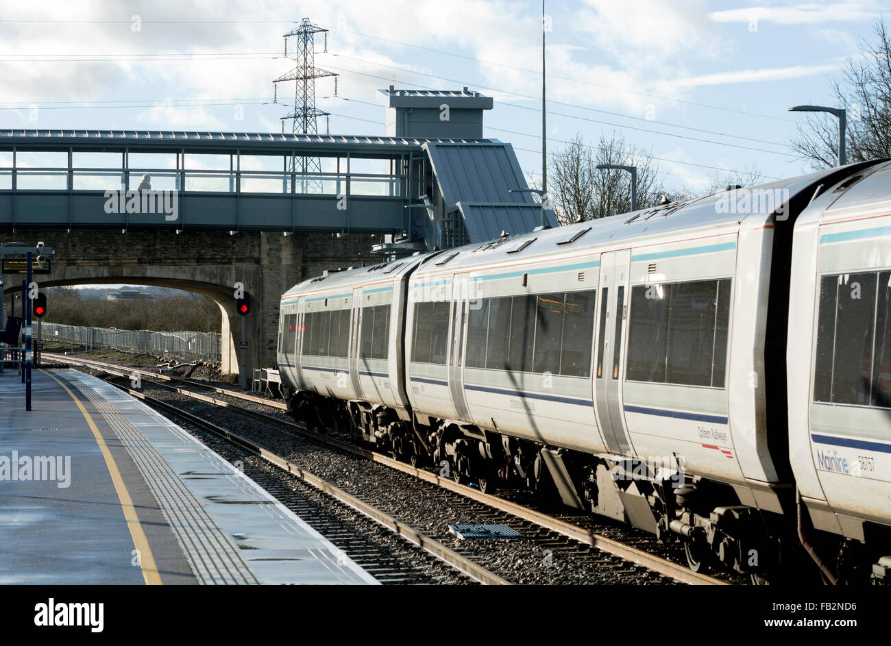 Chiltern Railways treno a Oxford Parkway station, Oxfordshire, Regno Unito Foto Stock