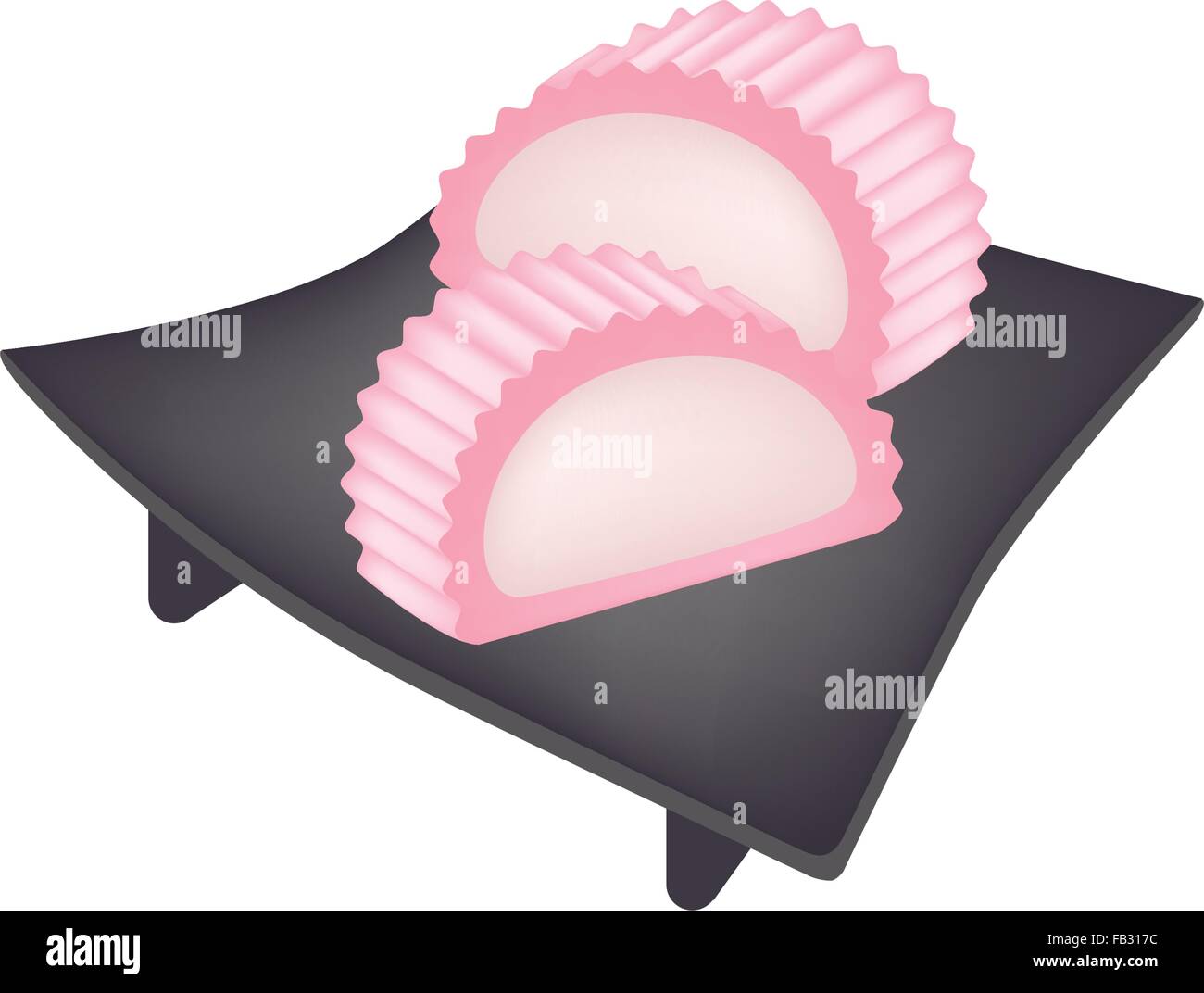 Tradizionale Giapponese, Dessert Suama un giapponese di dolciumi su legno piastra Sushi simboleggiano la celebrazione nella tradizione giapponese. Illustrazione Vettoriale