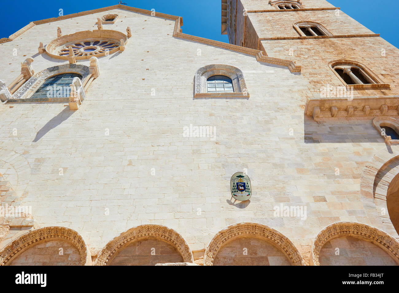 Romanica del XII secolo Cattedrale di Trani, (Cattedrale di San Nicola Pellegrino), Trani, Puglia, Italia Foto Stock
