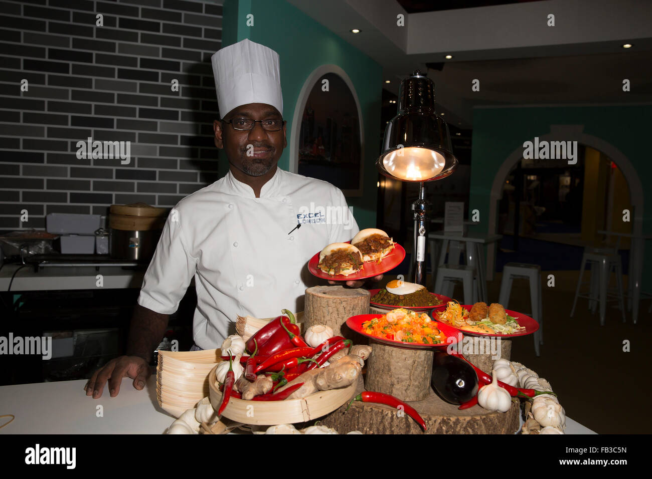 Londra, UK.8 Gennaio 2016,il gusto del cibo asiatico al Telegrafo Cruise mostra che si apre a ExCel in Londo Credito: Keith Larby/Alamy Live News Foto Stock