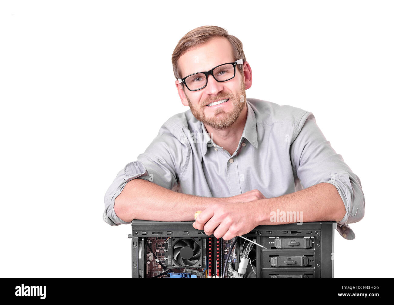 Maestro di riparazione del computer. Foto Stock