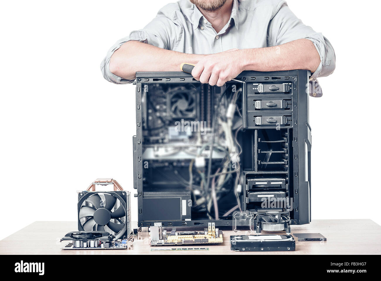 Maestro di riparazione del computer. Foto Stock