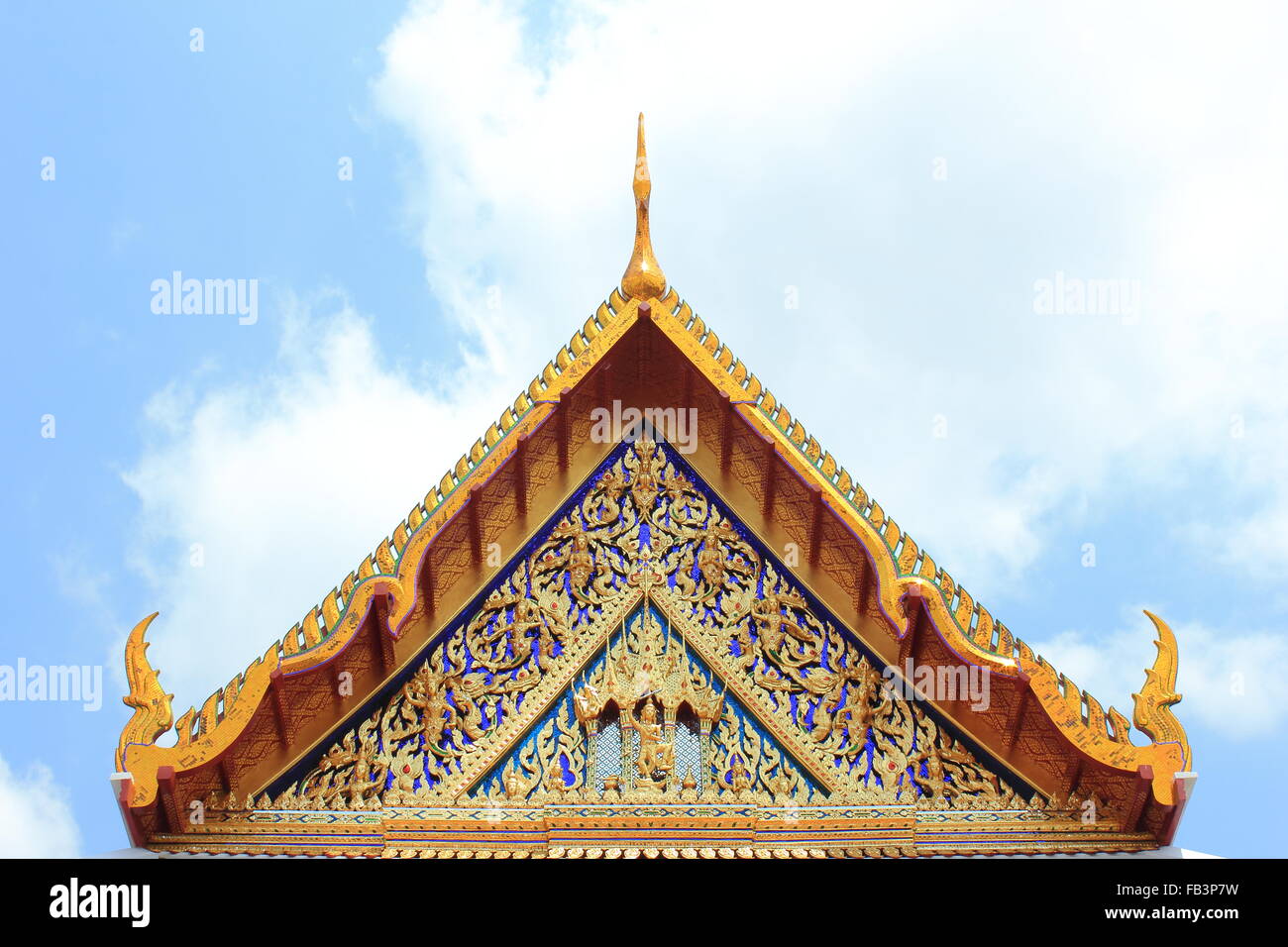 Gable apice della chiesa a Bangkok in Tailandia Foto Stock