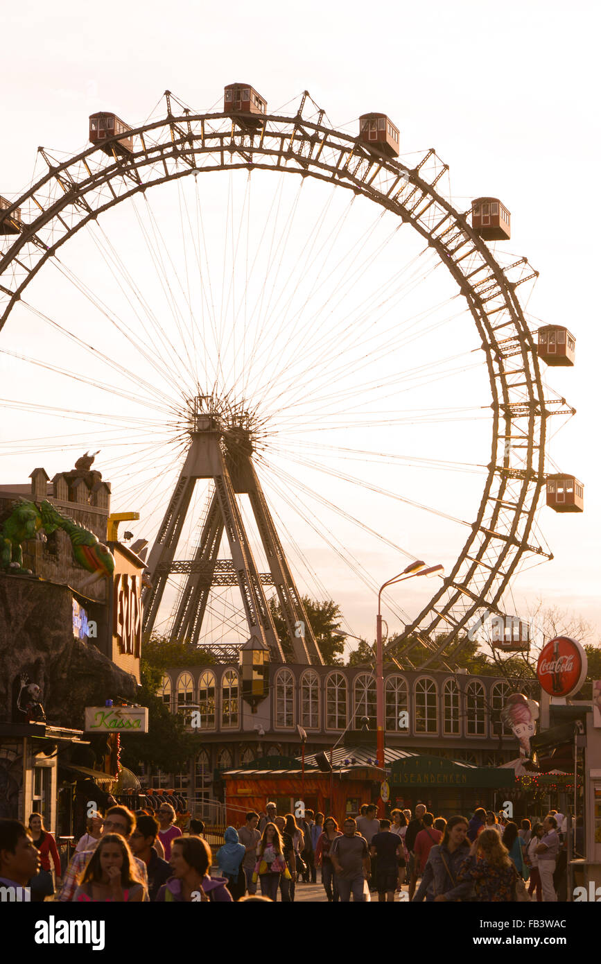 Prater, Riesenrad, Giant ferry wheel, Vienna, Austria, 2. distretto Foto Stock