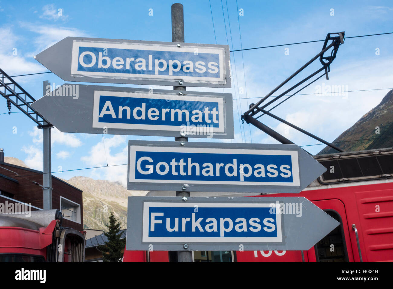 Dell'Oberalp Gotthardpass, Furkapass, Andermatt, Uri, Svizzera Foto Stock