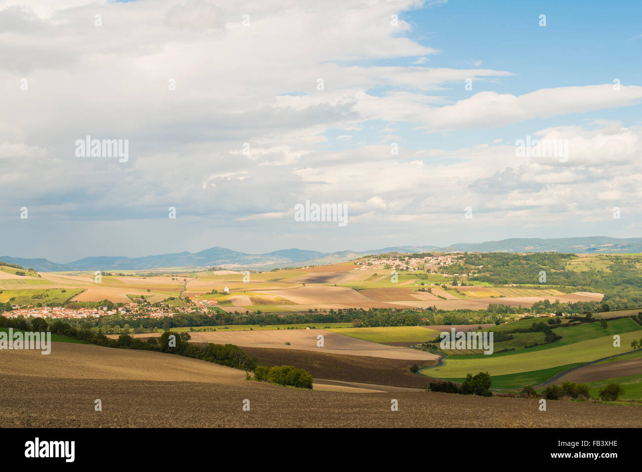 Tipico paesaggio della Auvergne, Francia Auvergne Foto Stock