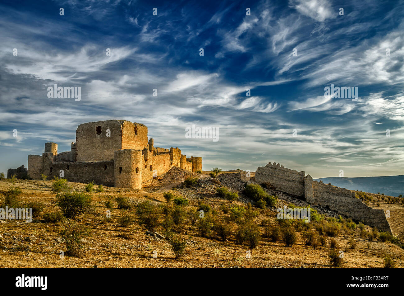 Castello di Caracena, provincia di Soria, Castiglia-Leon, Spagna Foto Stock