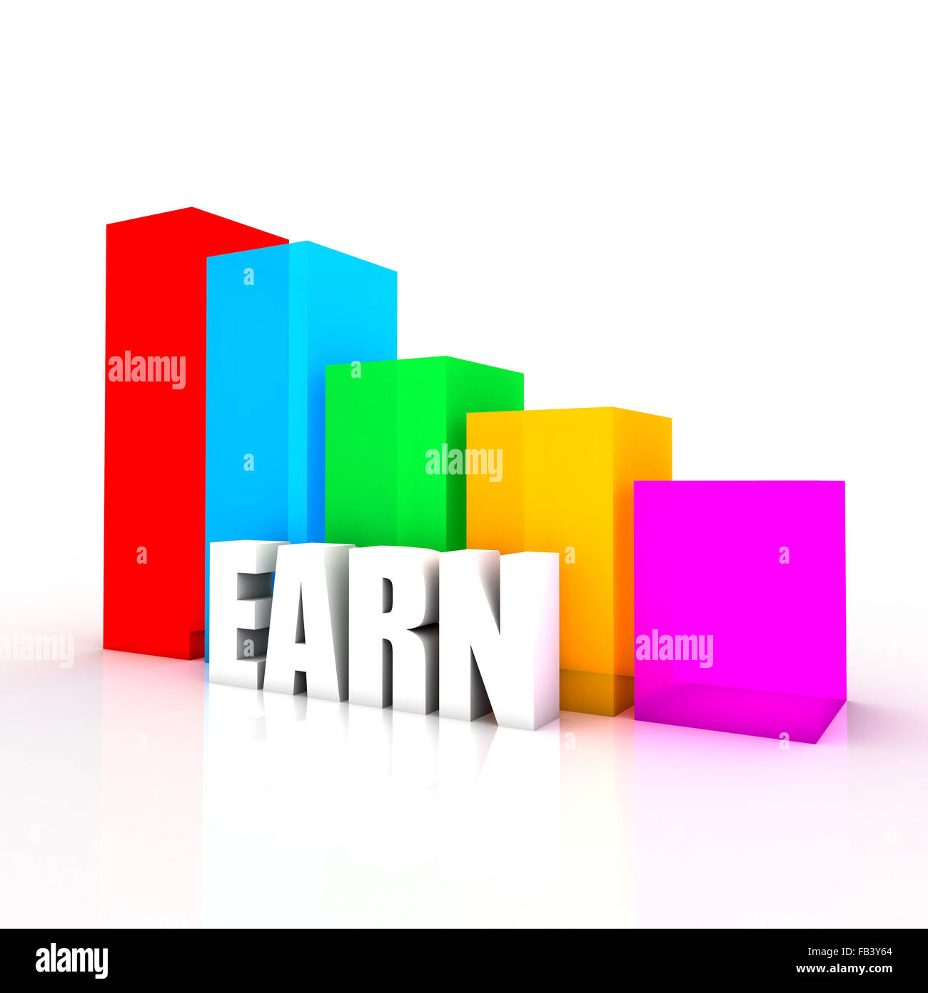 Grafico che mostra l'aumento dei guadagni. Un design potente e che è possibile utilizzare nelle presentazioni e progetto Foto Stock