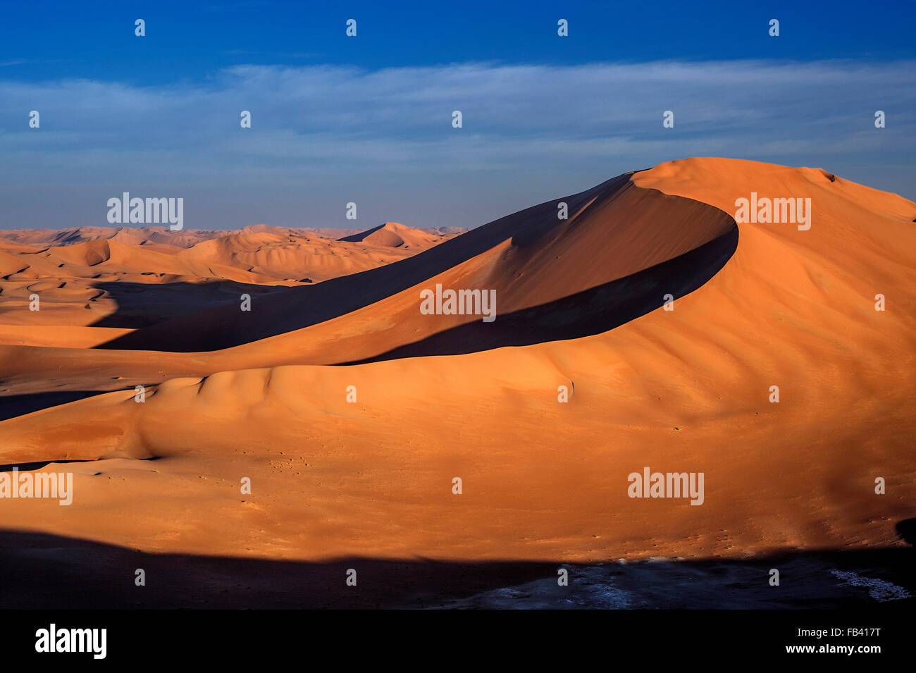 Paesaggio di Empty Quarter, Rub al Khali Desert, Oman Foto Stock