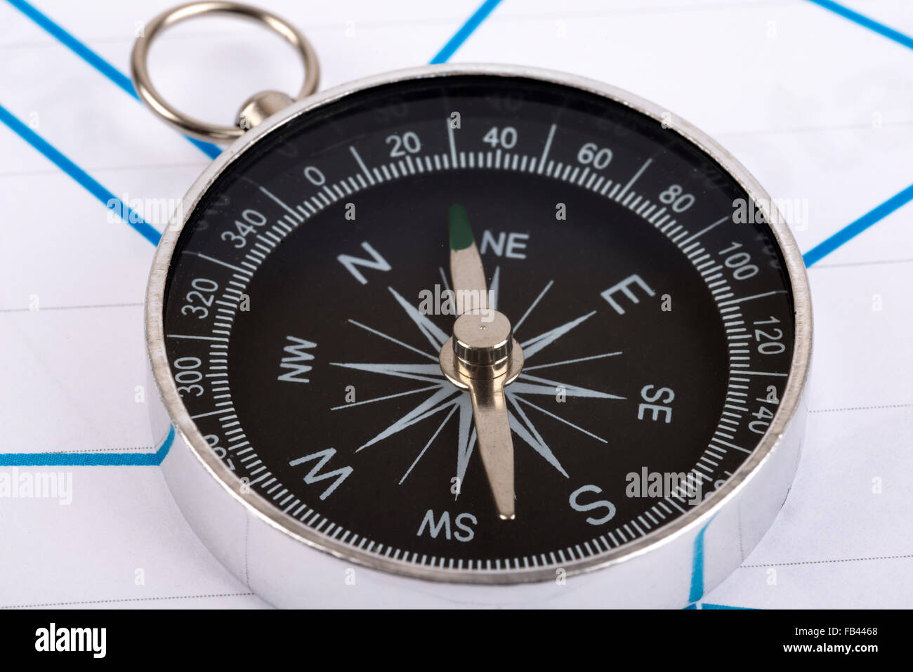 Il concetto di business con la bussola e il grafico su carta Foto Stock