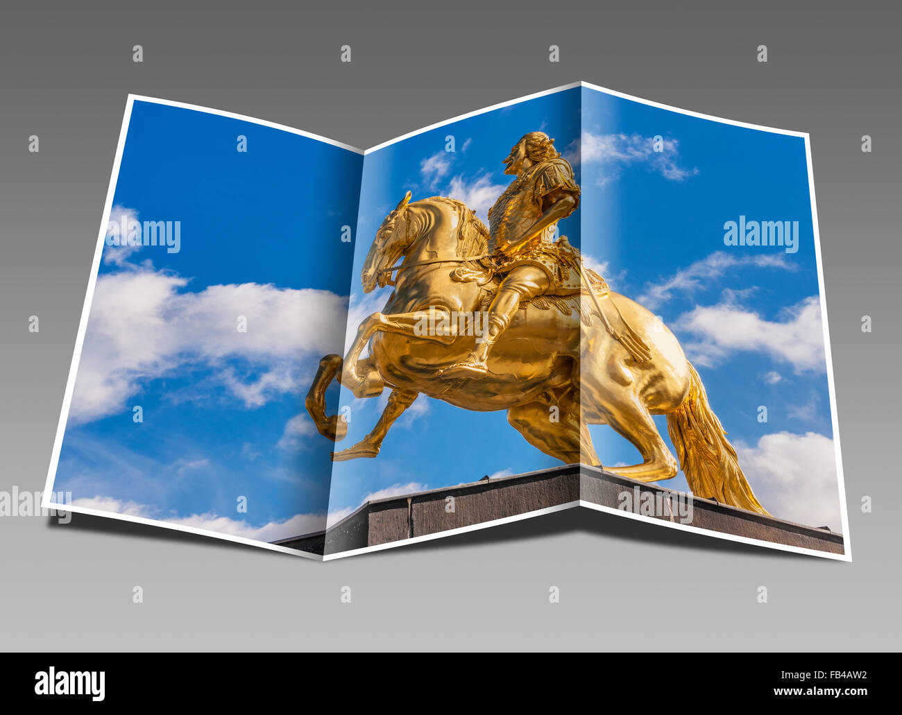 Il Golden Rider è una statua equestre del Sassone elettore e re polacco Agosto il Forte, Dresda, Sassonia, Germania Foto Stock