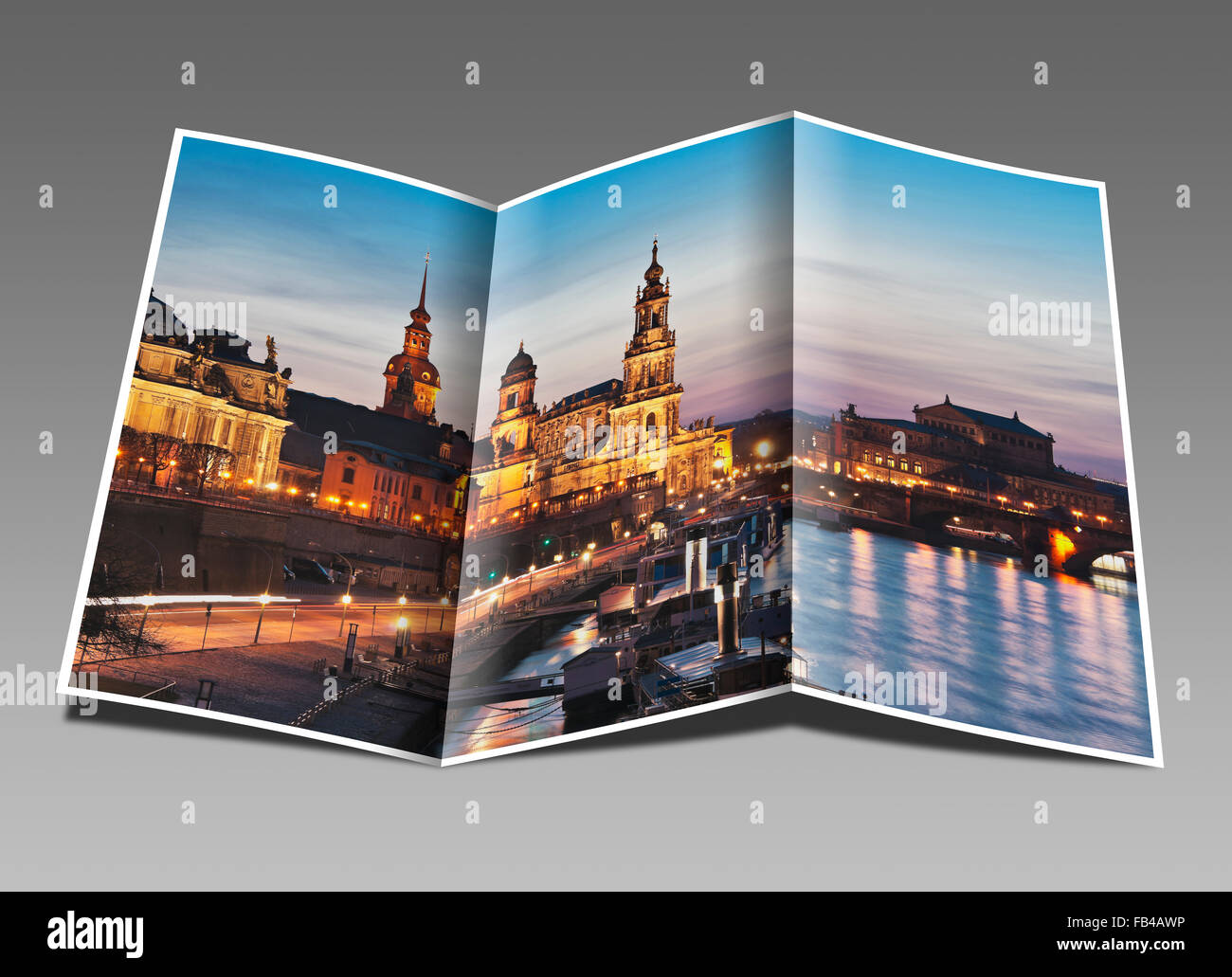 Città vecchia vista di notte, Dresda, Sassonia, Germania, Europa Foto Stock