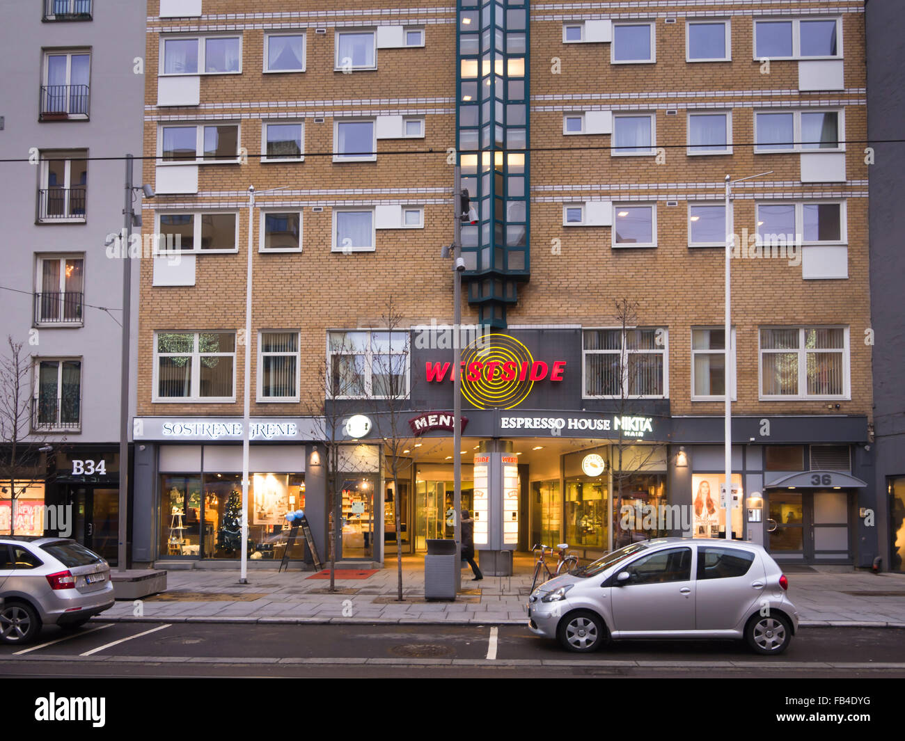 Westside shopping center in Bogstadveien Oslo Norvegia, uno dei tradizionali vie dello shopping di Majorstua / area Frogner Foto Stock