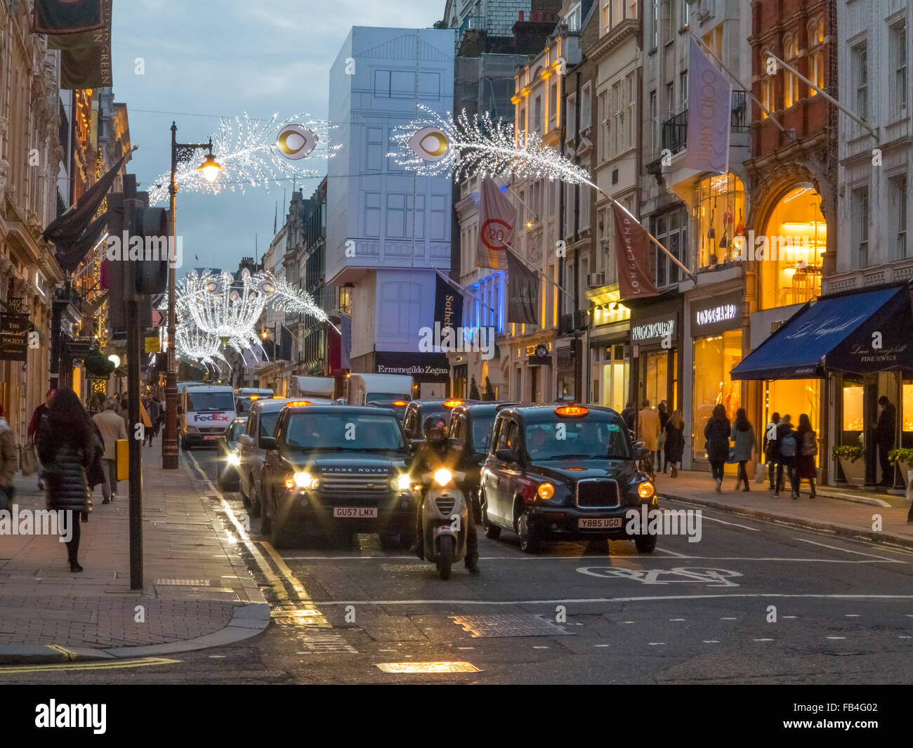 Bond Street decorazioni a tempo di Natale a Londra Foto Stock