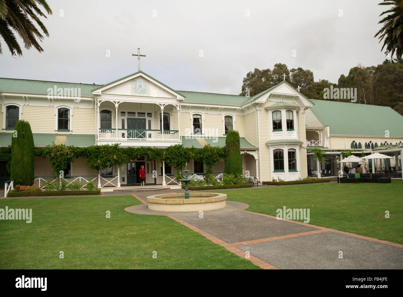 Missione cantina immobiliare edificio a Poraiti, Napier, Hawke's Bay, Nuova Zelanda. Foto Stock