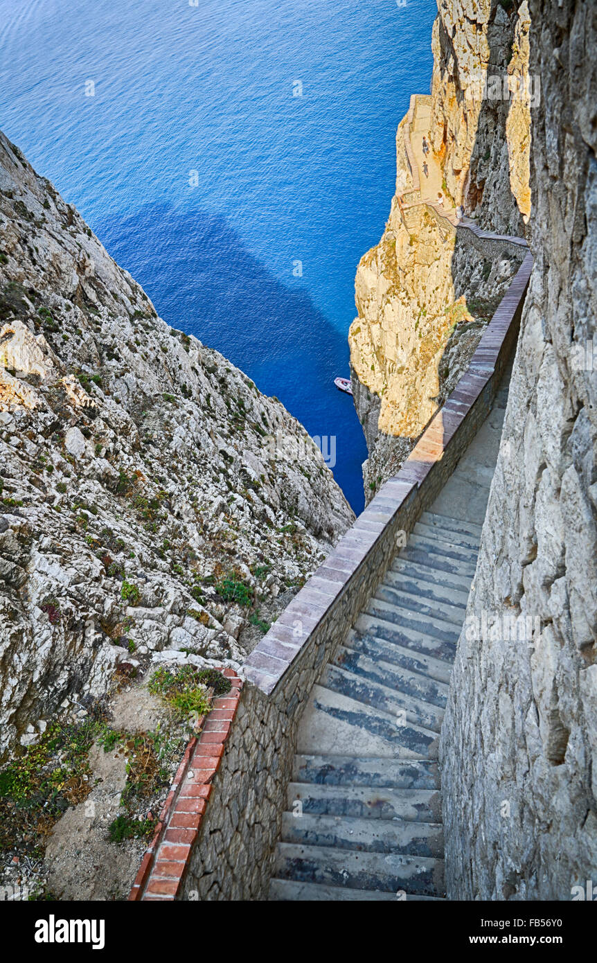 Splendidi interni di mare Grotta di Nettuno - Sardegna, Italia Foto Stock