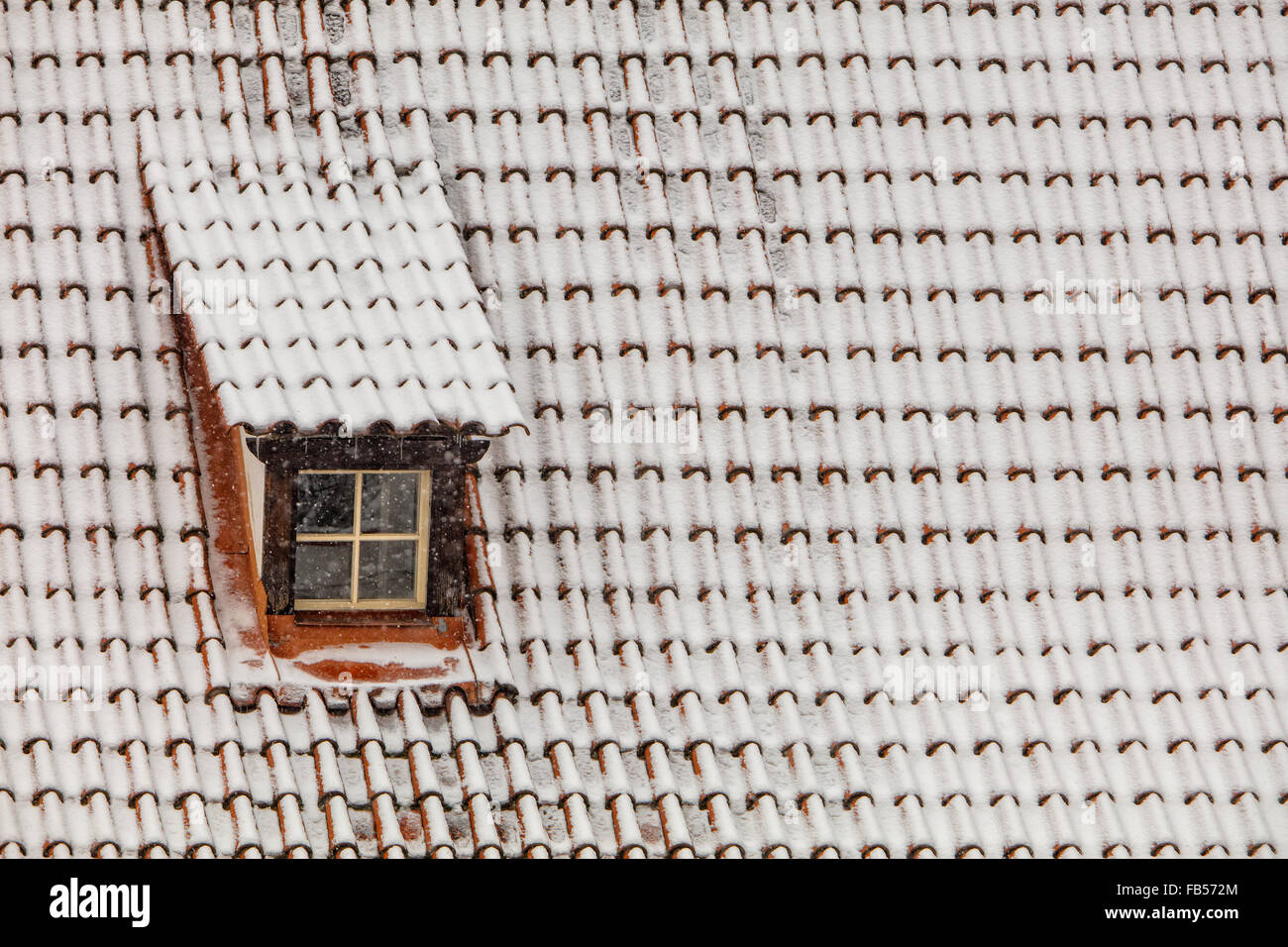 Città vecchia lucernario in inverno Foto Stock
