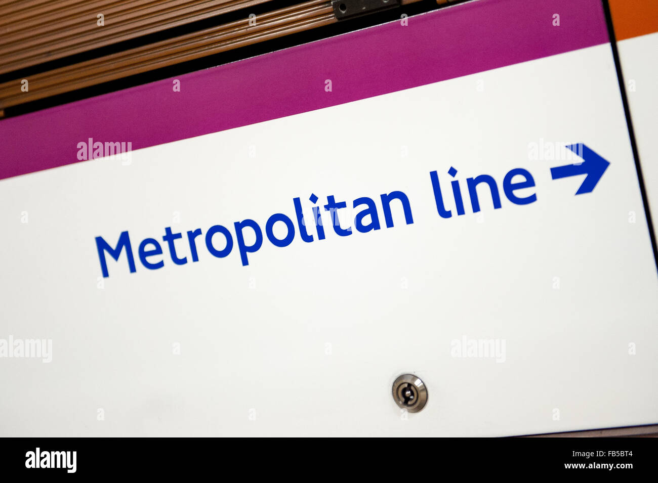 Metropolitan Line della metropolitana di Londra la stazione della metropolitana di Londra. Foto Stock