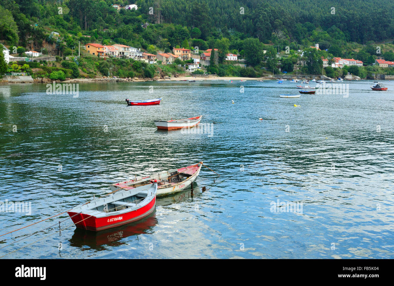 Ria de Ferrol. La Galizia, Spagna Foto Stock