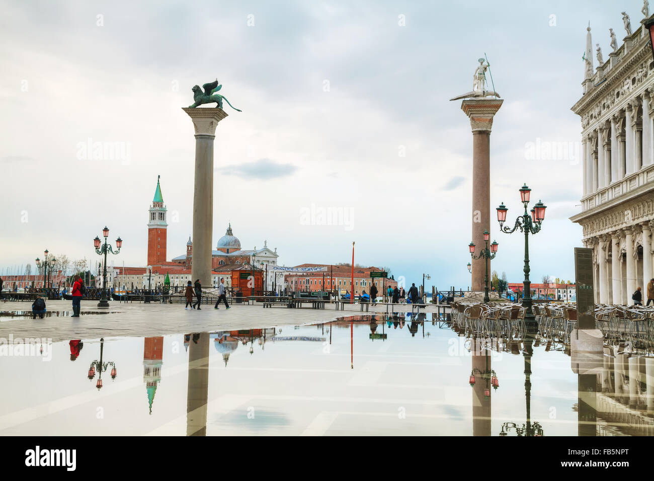 Piazza San Marco a Venezia, Italia al mattino presto Foto Stock