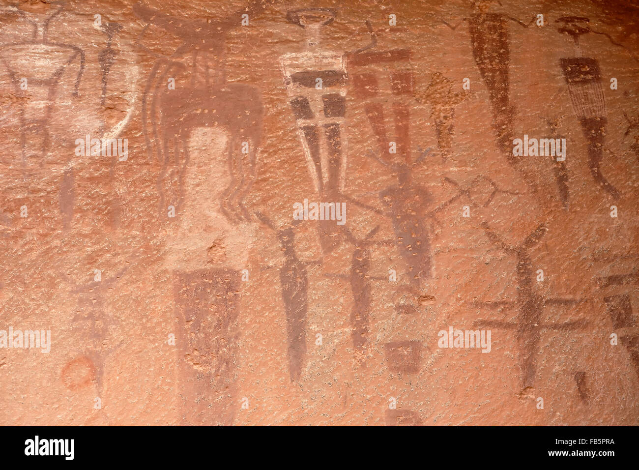 Arte rupestre, barriera Canyon Stile, Courthouse lavaggio, Arches National Park, Moab, USA Utah Foto Stock