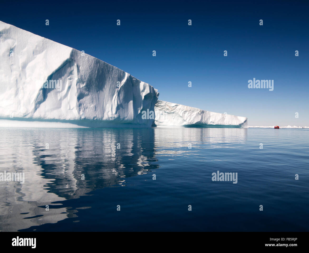 L'Antartide, Mare di Weddell, grandi iceberg tabulari Foto Stock