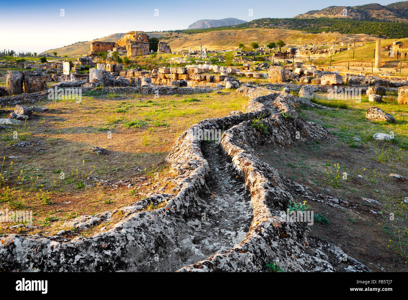 Hierapolis - Turchia, antica città, canale d'acqua, Unesco Foto Stock