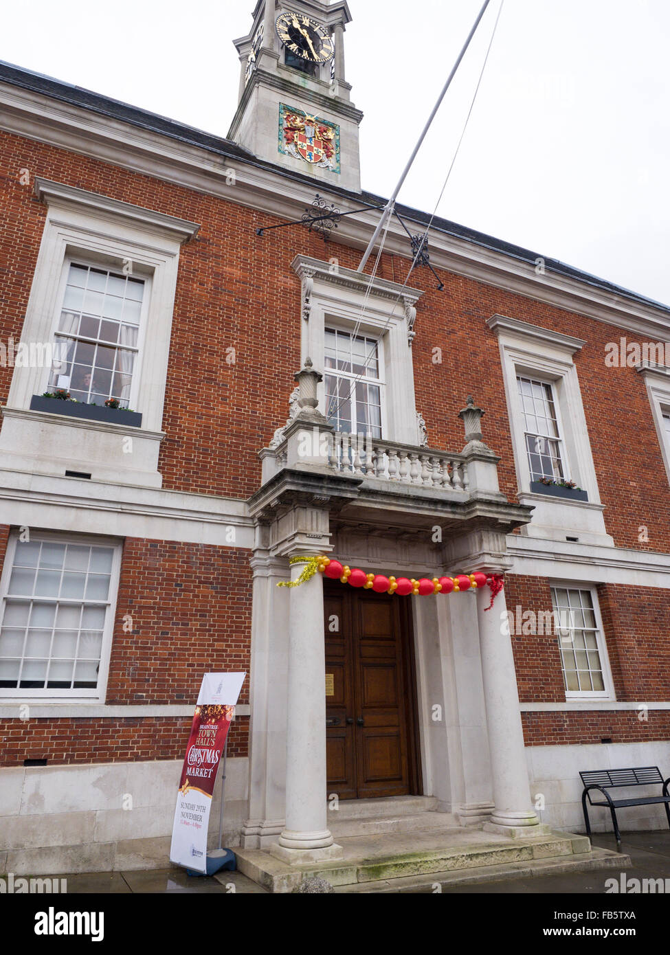 Braintree Consiglio Municipio Registro Ufficio di nozze Torre di Orologio Centro Città Essex Inghilterra Gran Bretagna GB Foto Stock