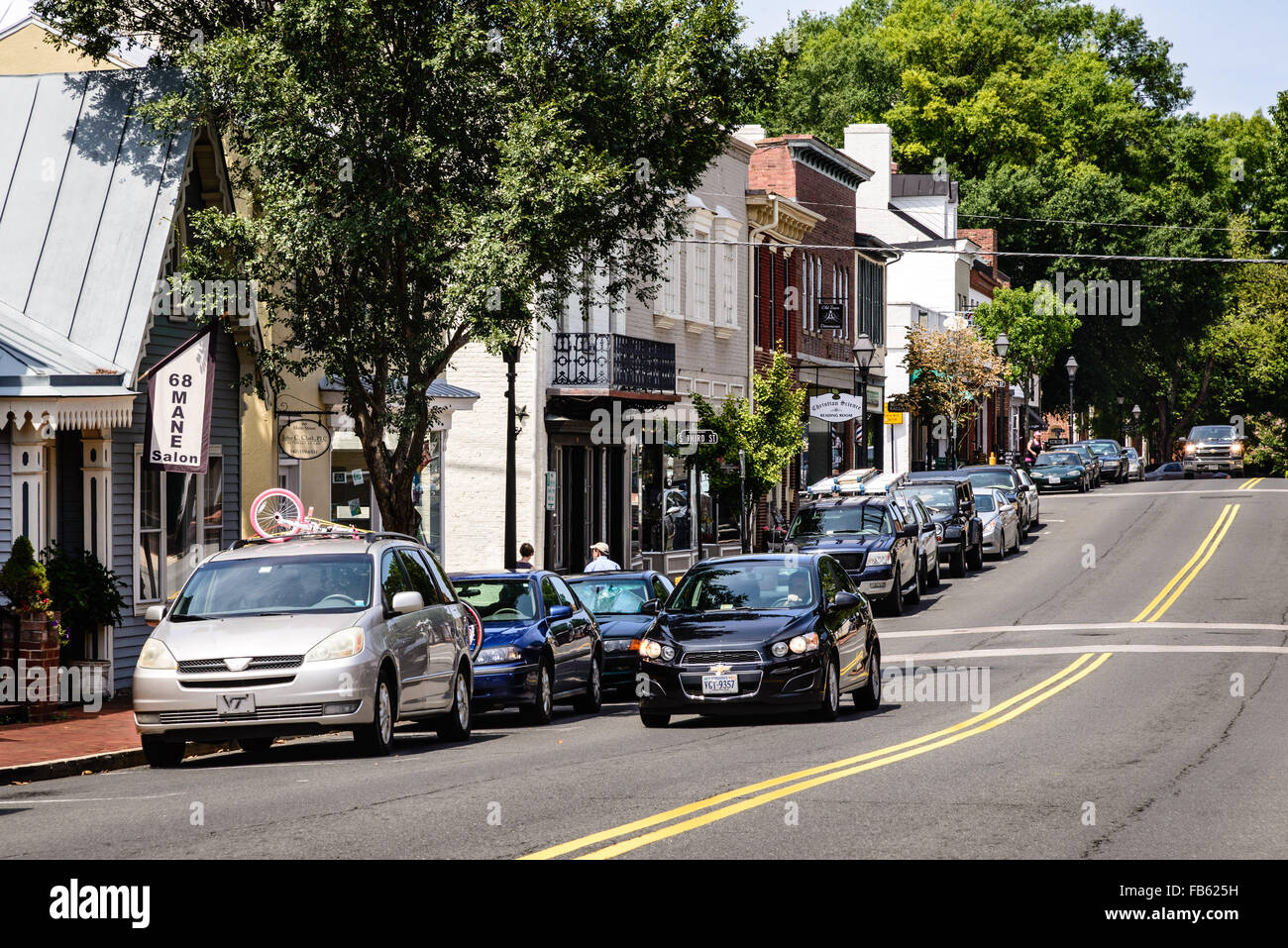 Main Street, Warrenton, Virginia Foto Stock