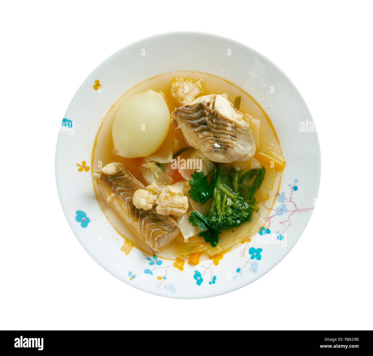 Zambia speziato di Tilapia stufato.cucina africana Foto Stock