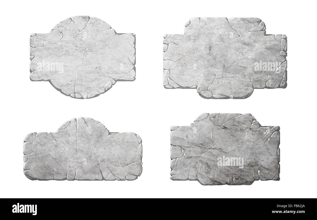 Set di pannelli in pietra. Texture realistica compresse. Foto Stock