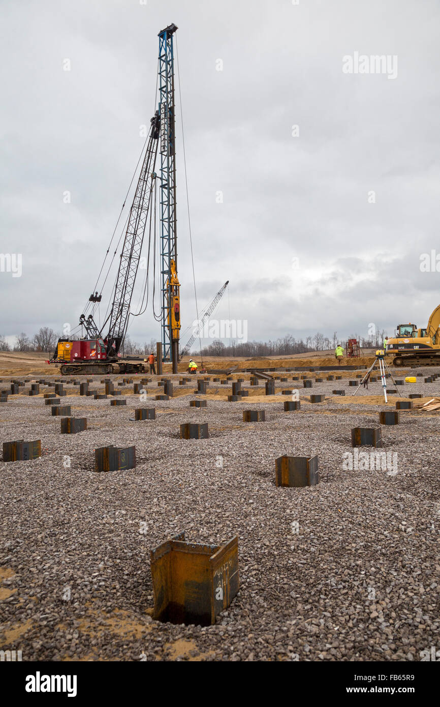 Columbiaville, Michigan - Costruzione di un impianto di trattamento delle acque di Flint, Michigan e le aree circostanti. Foto Stock