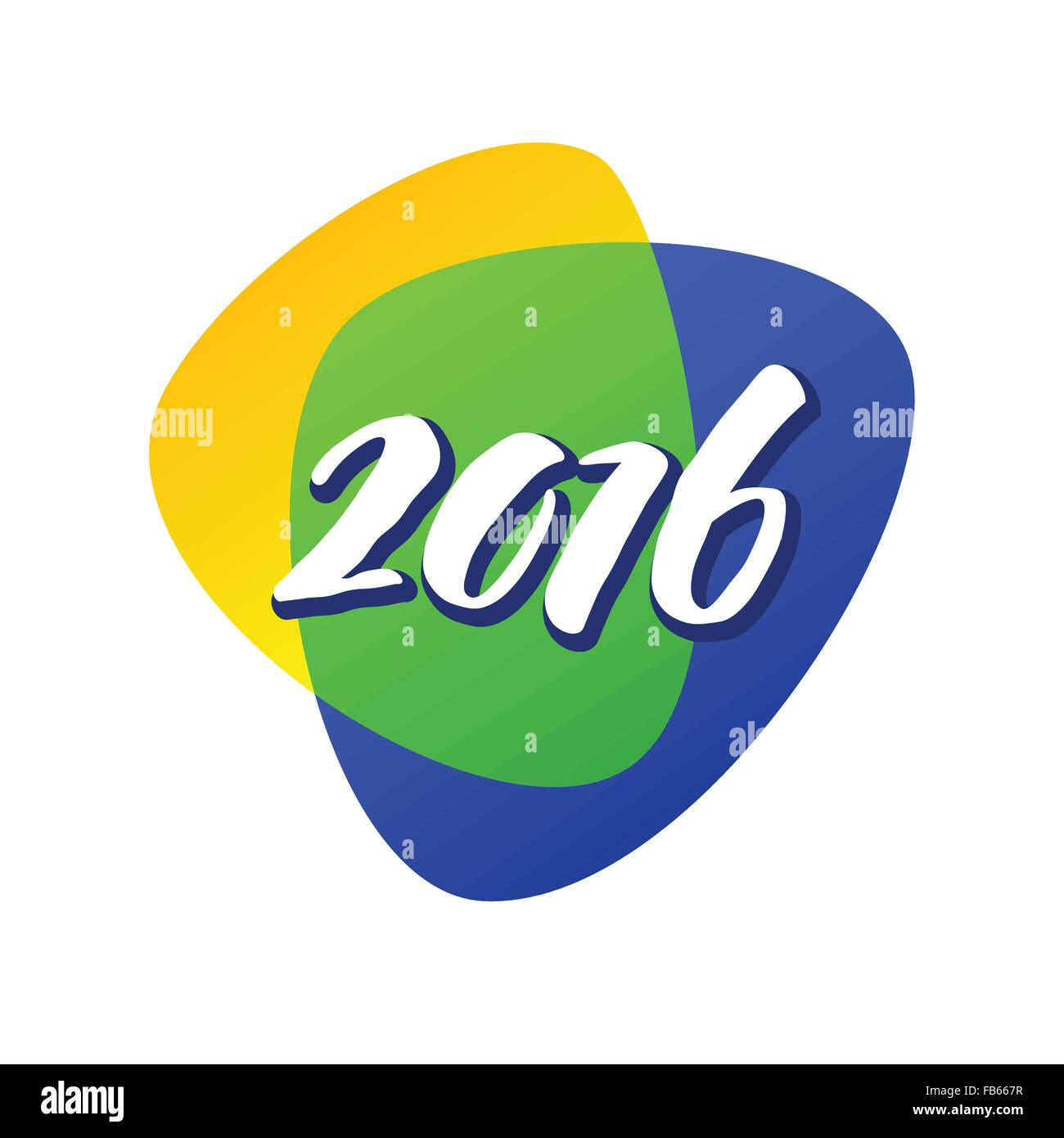 I colori di sfondo della bandiera brasiliana con l'iscrizione 2016. Illustrazione Vettoriale Illustrazione Vettoriale