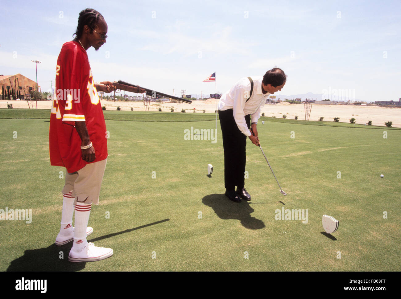 Las Vegas NV - 25 maggio: una schiera di celebrità imitatori giocare a golf a Las Vegas, Nevada maggio 25, 2003. Foto Stock