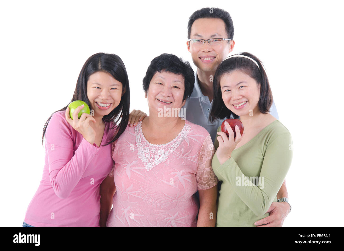 Una sana famiglia asiatica Foto Stock