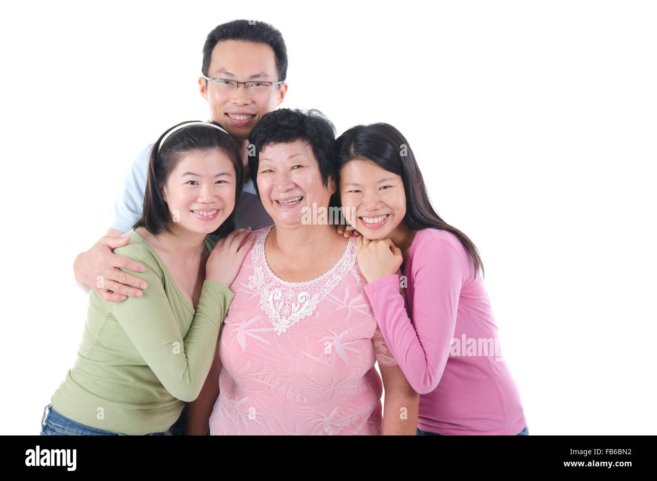 Una sana famiglia asiatica Foto Stock