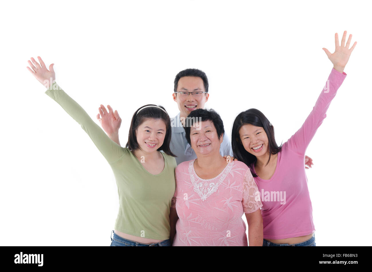 Una sana famiglia asiatica Foto Stock